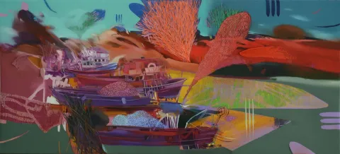 HAKAN ESMER — “Heyyamola”, 2013 "Heyyamola" eseri HAKAN ESMER tarafından 2013 yılında 50x110 cm ölçülerinde Tuval üzeri yağlı boya tekniği ile yapılmıştır.