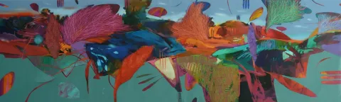 HAKAN ESMER — “Peyzaj”, 2013 "Peyzaj" eseri HAKAN ESMER tarafından 2013 yılında 75x256 cm ölçülerinde Tuval üzeri yağlı boya tekniği ile yapılmıştır.