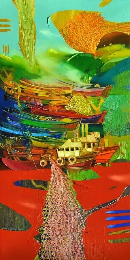 "Heyyamola" eseri HAKAN ESMER tarafından 2014 yılında 80x40 cm ölçülerinde Tuval üzeri yağlı boya tekniği ile yapılmıştır.