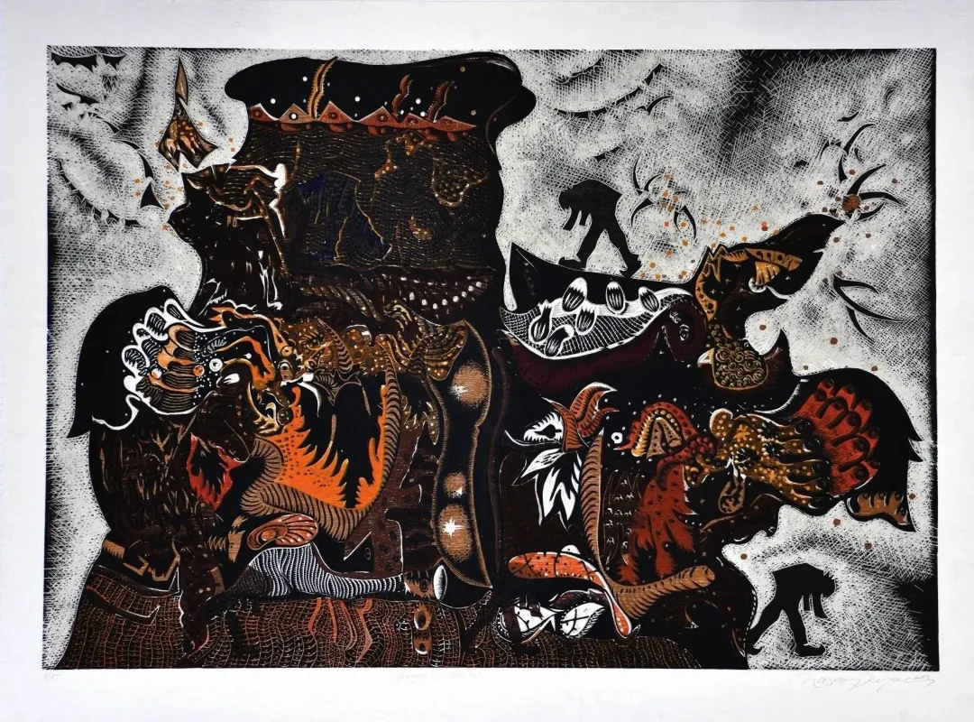 "Arayış VII , xian-" eseri HASAN KIRAN tarafından 2012 yılında 85x120 cm ölçülerinde Ağaç Baskı tekniği ile yapılmıştır.