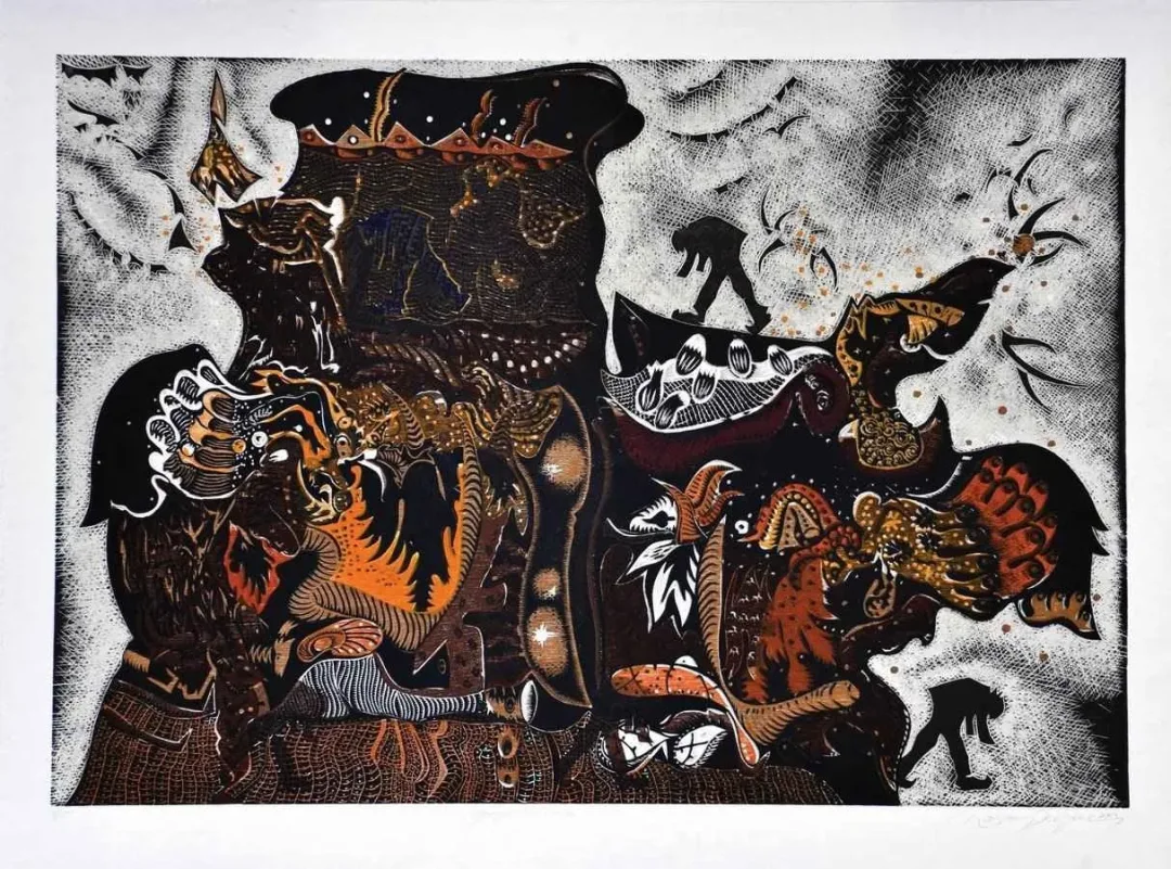 HASAN KIRAN — “Arayış VII , xian-”, 2012 "Arayış VII , xian-" eseri HASAN KIRAN tarafından 2012 yılında 85x120 cm ölçülerinde Ağaç Baskı tekniği ile yapılmıştır.