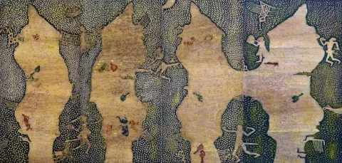 "Çatalhöyükte Yaşam II,-" eseri HASAN KIRAN tarafından 2014 yılında 170x340 cm ölçülerinde Ana Kalıp tekniği ile yapılmıştır.