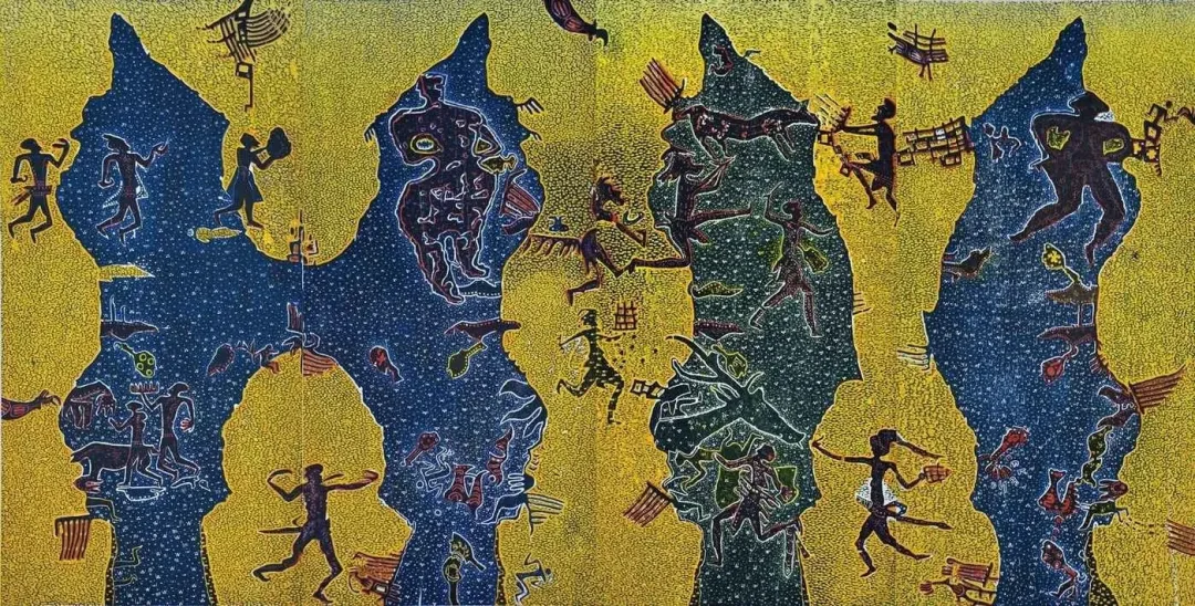yakınlaştır "Çatalhöyükte Yaşam II,-" eseri HASAN KIRAN tarafından 2014 yılında 170x340 cm ölçülerinde Ağaç Baskı tekniği ile yapılmıştır.