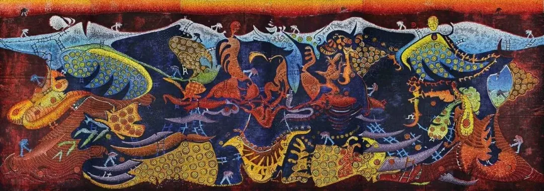 yakınlaştır "Arayış , Döngü-" eseri HASAN KIRAN tarafından 2013 yılında 180x510 cm ölçülerinde Ağaç Baskı tekniği ile yapılmıştır.