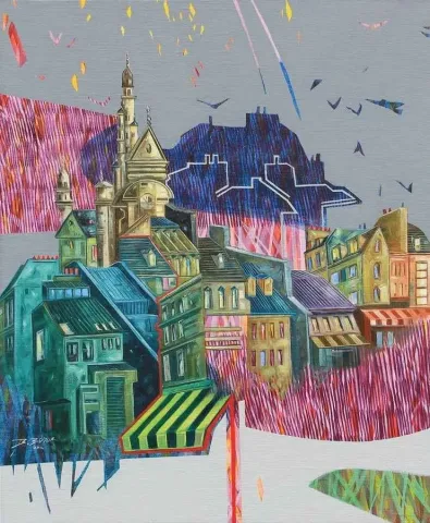"isimsiz" eseri BAKİ BODUR tarafından 2014 yılında 46x38 cm ölçülerinde Tuval üzeri akrilik ve yağlı boya tekniği ile yapılmıştır.