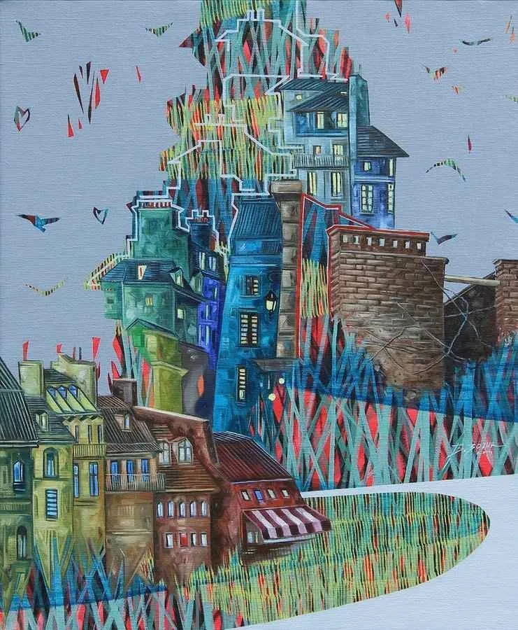 "isimsiz" eseri BAKİ BODUR tarafından 2014 yılında 46x38 cm ölçülerinde Tuval üzeri akrilik ve yağlı boya tekniği ile yapılmıştır.