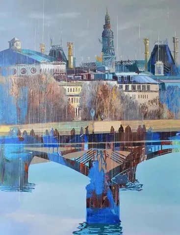 "isimsiz" eseri ÜMİT TÜRK tarafından 2014 yılında 116x89 cm ölçülerinde Tuval üzeri akrilik boya tekniği ile yapılmıştır.