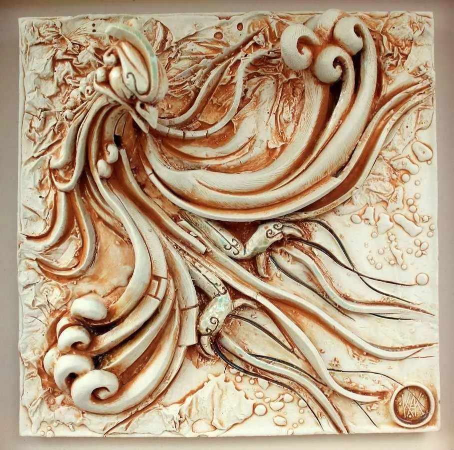 yakınlaştır "Simurg,6-" eseri KAMURAN AK tarafından 2014 yılında 21x21x8 cm ölçülerinde Stoneware, Döküm el ile şekillendirme, 1200 C tekniği ile yapılmıştır.
