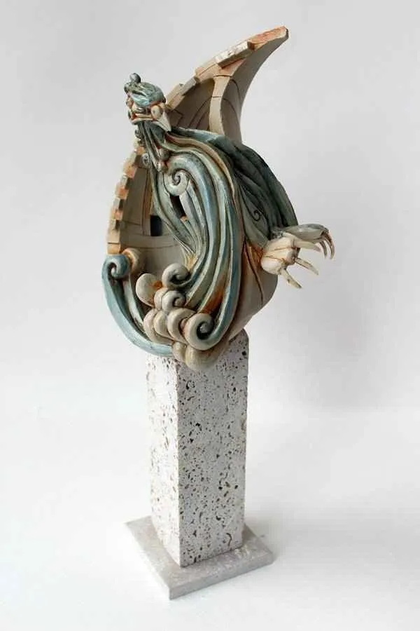 yakınlaştır "Anka,-" eseri KAMURAN AK tarafından 2014 yılında 20x15x46 cm ölçülerinde Stoneware, Döküm el ile şekillendirme, 1200 C tekniği ile yapılmıştır.