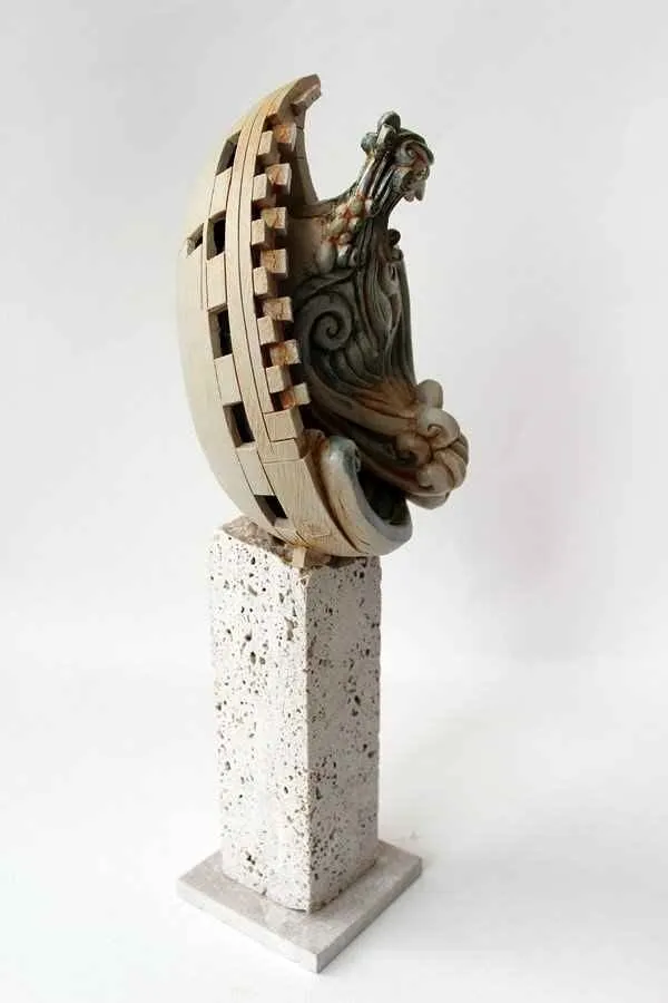 yakınlaştır "Anka,-" eseri KAMURAN AK tarafından 2014 yılında 20x15x46 cm ölçülerinde Stoneware, Döküm el ile şekillendirme, 1200 C tekniği ile yapılmıştır.