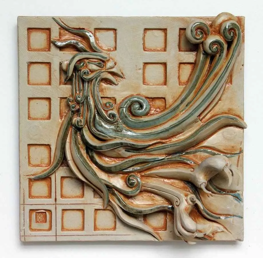 yakınlaştır "Jar Ptitsa,-" eseri KAMURAN AK tarafından 2014 yılında 20x20x4 cm ölçülerinde Stoneware, Döküm el ile şekillendirme, 1200 °C tekniği ile yapılmıştır.