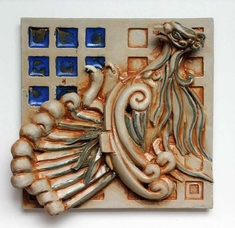 yakınlaştır "Umay,-" eseri KAMURAN AK tarafından 2014 yılında 20x20x4 cm ölçülerinde Stoneware, Döküm el ile şekillendirme, 1200 °C tekniği ile yapılmıştır.