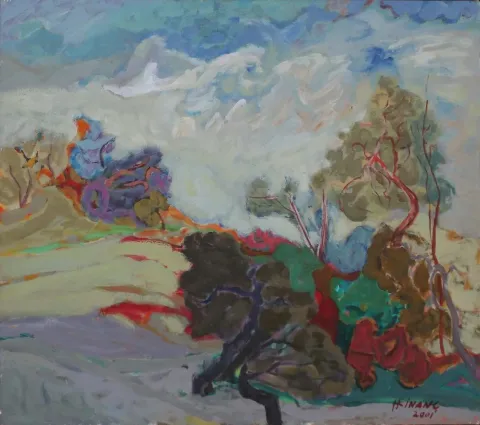 HAMZA İNANÇ — “Mezitlerden”, 2001 "Mezitlerden" eseri HAMZA İNANÇ tarafından 2001 yılında 70x80 cm ölçülerinde Tuval üzeri yağlı boya tekniği ile yapılmıştır.