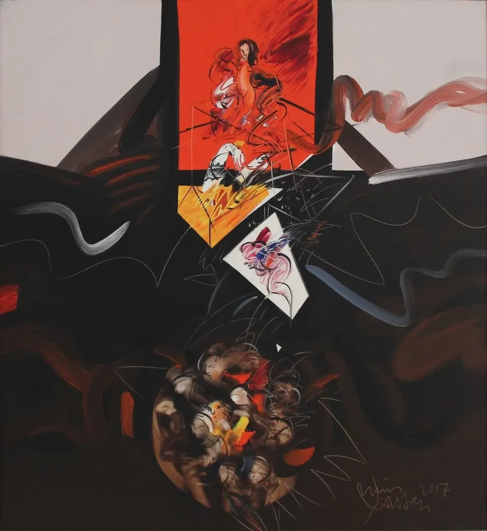 "İsimsiz" eseri ENİS AKTAŞ tarafından 2007 yılında 90x85 cm ölçülerinde Tuval üzeri yağlı boya tekniği ile yapılmıştır.