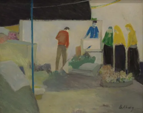 "İsimsiz" eseri BAHATTİN AKAY tarafından 32x40 cm ölçülerinde Tuval üzeri yağlı boya tekniği ile yapılmıştır.