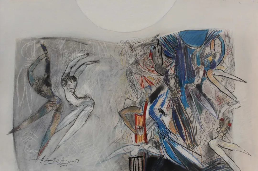 "İsimsiz" eseri HAYATİ MİSMAN tarafından 2001 yılında 49x74 cm ölçülerinde Tuval üzeri karışık teknik tekniği ile yapılmıştır.