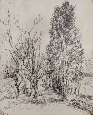 ZEKİ FAİK İZER — “İsimsiz” "İsimsiz" eseri ZEKİ FAİK İZER tarafından 39x32 cm ölçülerinde Desen tekniği ile yapılmıştır.