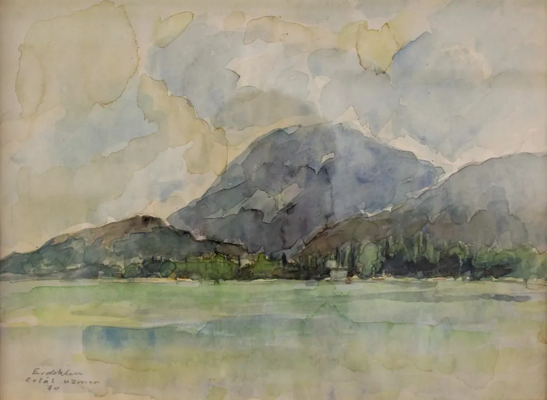 "İsimsiz" eseri CELAL UZMEN tarafından 24x33 cm ölçülerinde Suluboya tekniği ile yapılmıştır.