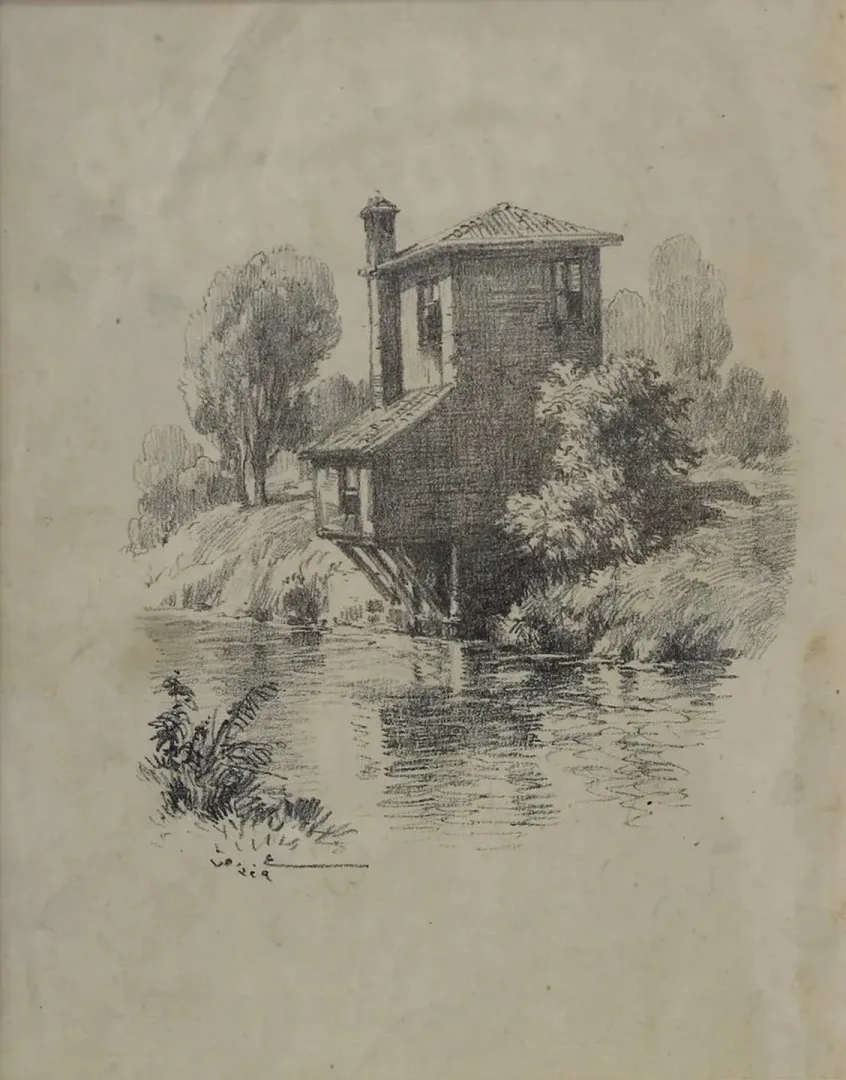 "İsimsiz" eseri HOCA ALİ RIZA tarafından 24x18 cm ölçülerinde Litografi tekniği ile yapılmıştır.