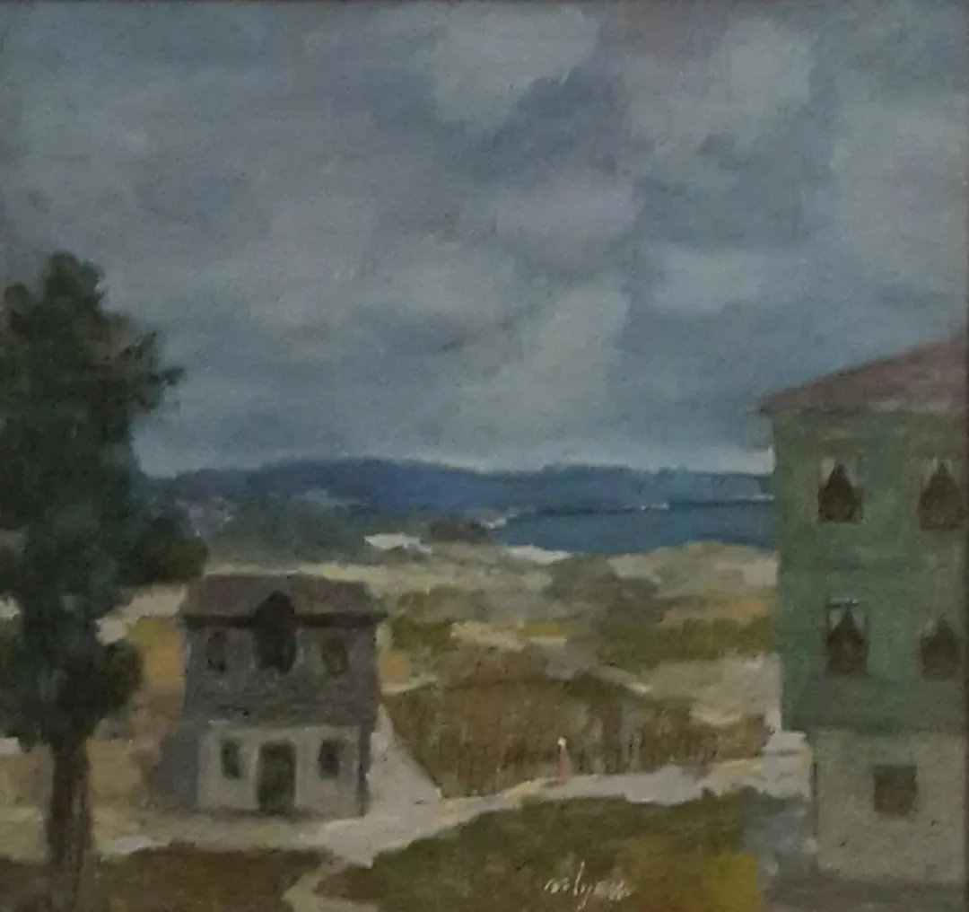 Nuri İyem — İsimsiz, 1990, tuval üzerine yağlı boya, 35×35 cm