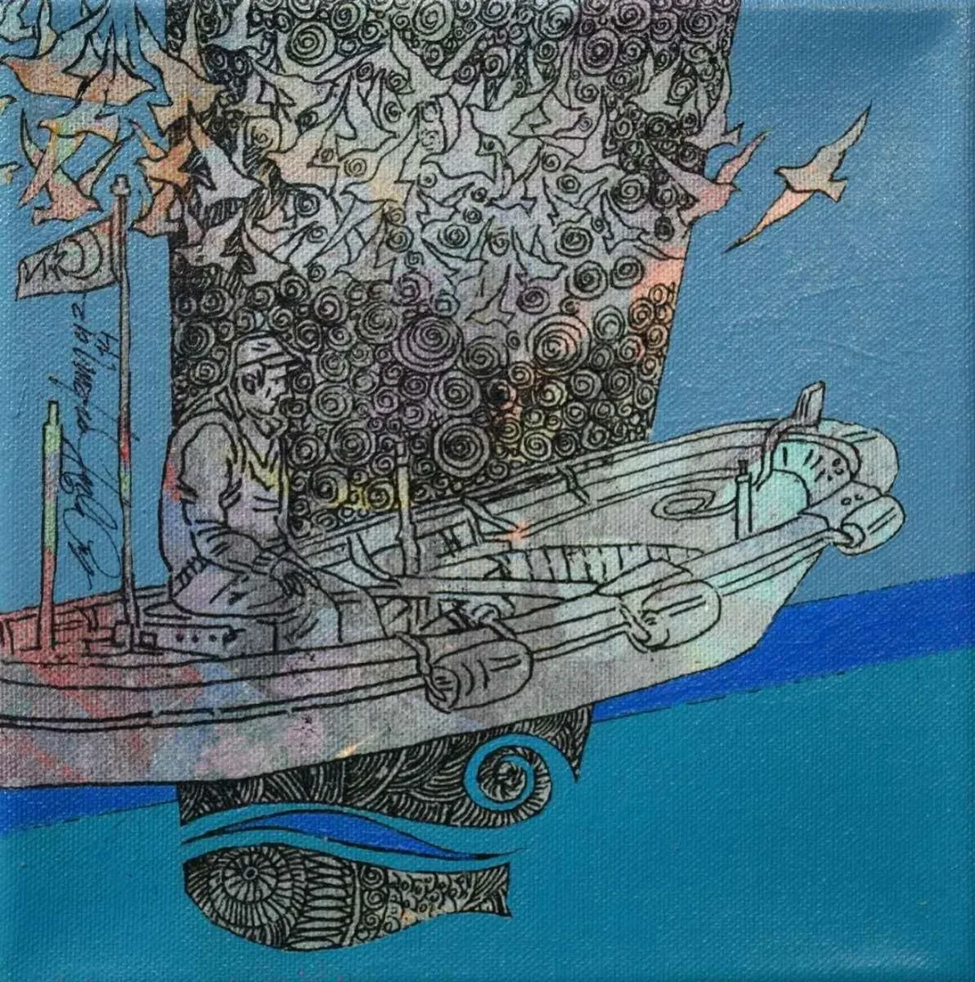 Bu eser ENGİN KORKMAZ tarafından 2014 yılında 20x20 cm ölçülerinde Tuval üzeri akrilik boya tekniği ile yapılmıştır.