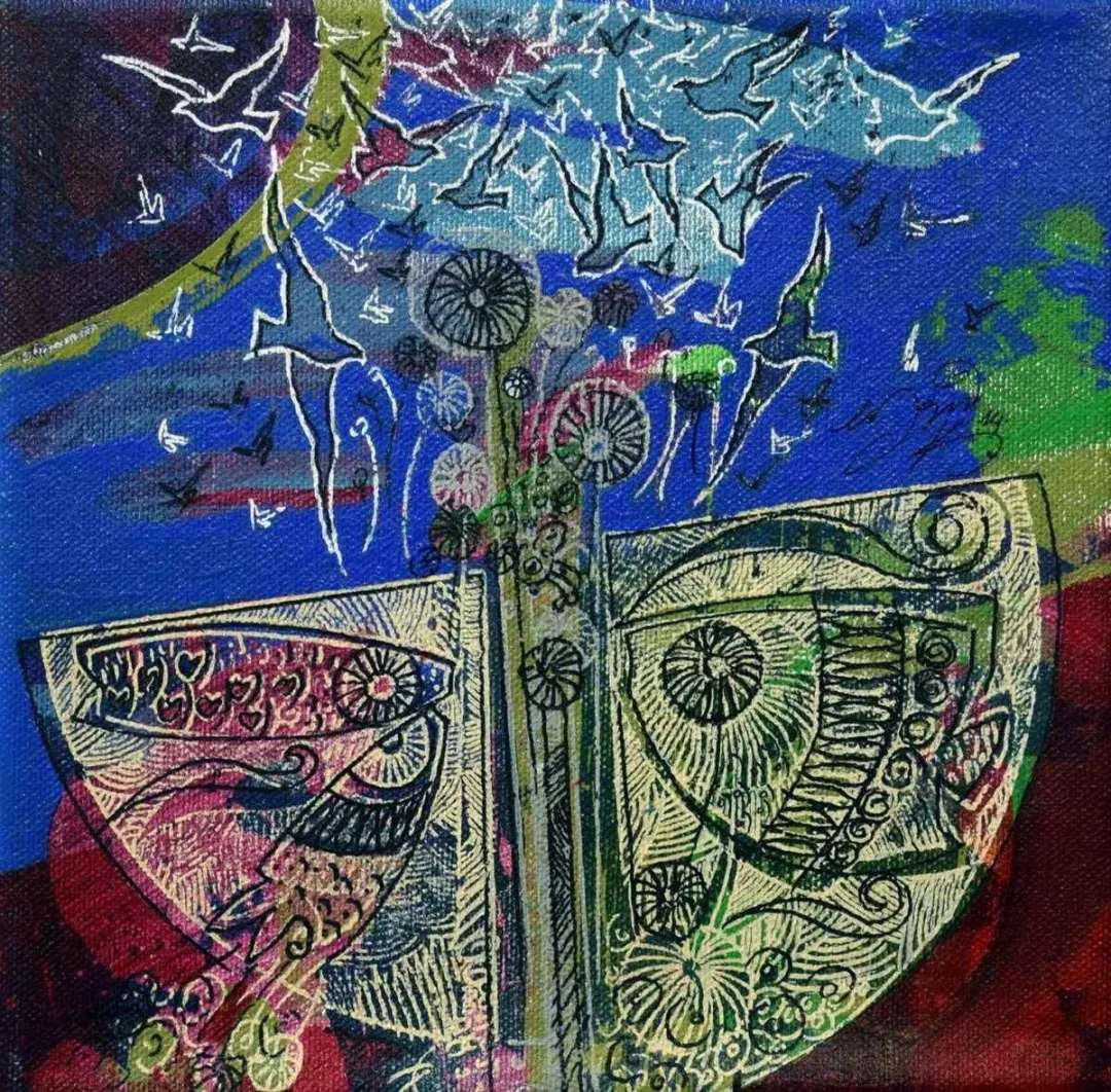 Bu eser ENGİN KORKMAZ tarafından 2014 yılında 20x20 cm ölçülerinde Tuval üzeri akrilik boya tekniği ile yapılmıştır.