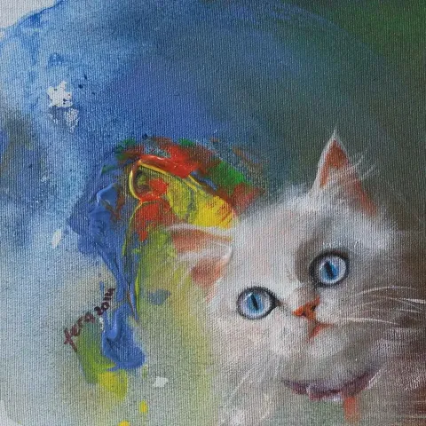 FERİHA DAĞLI — 2014 Bu eser FERİHA DAĞLI tarafından 2014 yılında 20x20 cm ölçülerinde Tuval üzeri yağlı boya tekniği ile yapılmıştır.
