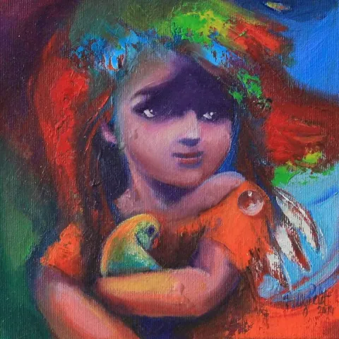 Bu eser FİLİZ PELİT tarafından 2014 yılında 20x20 cm ölçülerinde Tuval üzeri yağlı boya tekniği ile yapılmıştır.