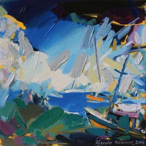 HÜSEYİN YILDIRIM — 2014 Bu eser HÜSEYİN YILDIRIM tarafından 2014 yılında 20x20 cm ölçülerinde Tuval üzeri yağlı boya tekniği ile yapılmıştır.