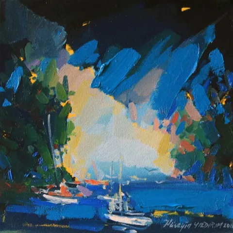 HÜSEYİN YILDIRIM — 2014 Bu eser HÜSEYİN YILDIRIM tarafından 2014 yılında 20x20 cm ölçülerinde Tuval üzeri yağlı boya tekniği ile yapılmıştır.