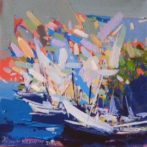 Bu eser HÜSEYİN YILDIRIM tarafından 2014 yılında 20x20 cm ölçülerinde Tuval üzeri yağlı boya tekniği ile yapılmıştır.
