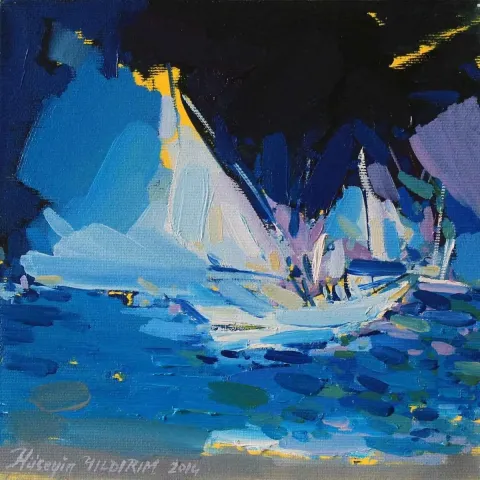 Bu eser HÜSEYİN YILDIRIM tarafından 2014 yılında 20x20 cm ölçülerinde Tuval üzeri yağlı boya tekniği ile yapılmıştır.