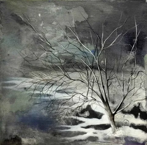 Bu eser MEHMET YILDIRIM tarafından 2014 yılında 20x20 cm ölçülerinde Tuval üzeri yağlı boya tekniği ile yapılmıştır.