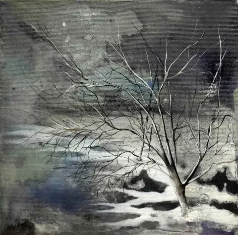 Bu eser MEHMET YILDIRIM tarafından 2014 yılında 20x20 cm ölçülerinde Tuval üzeri yağlı boya tekniği ile yapılmıştır.