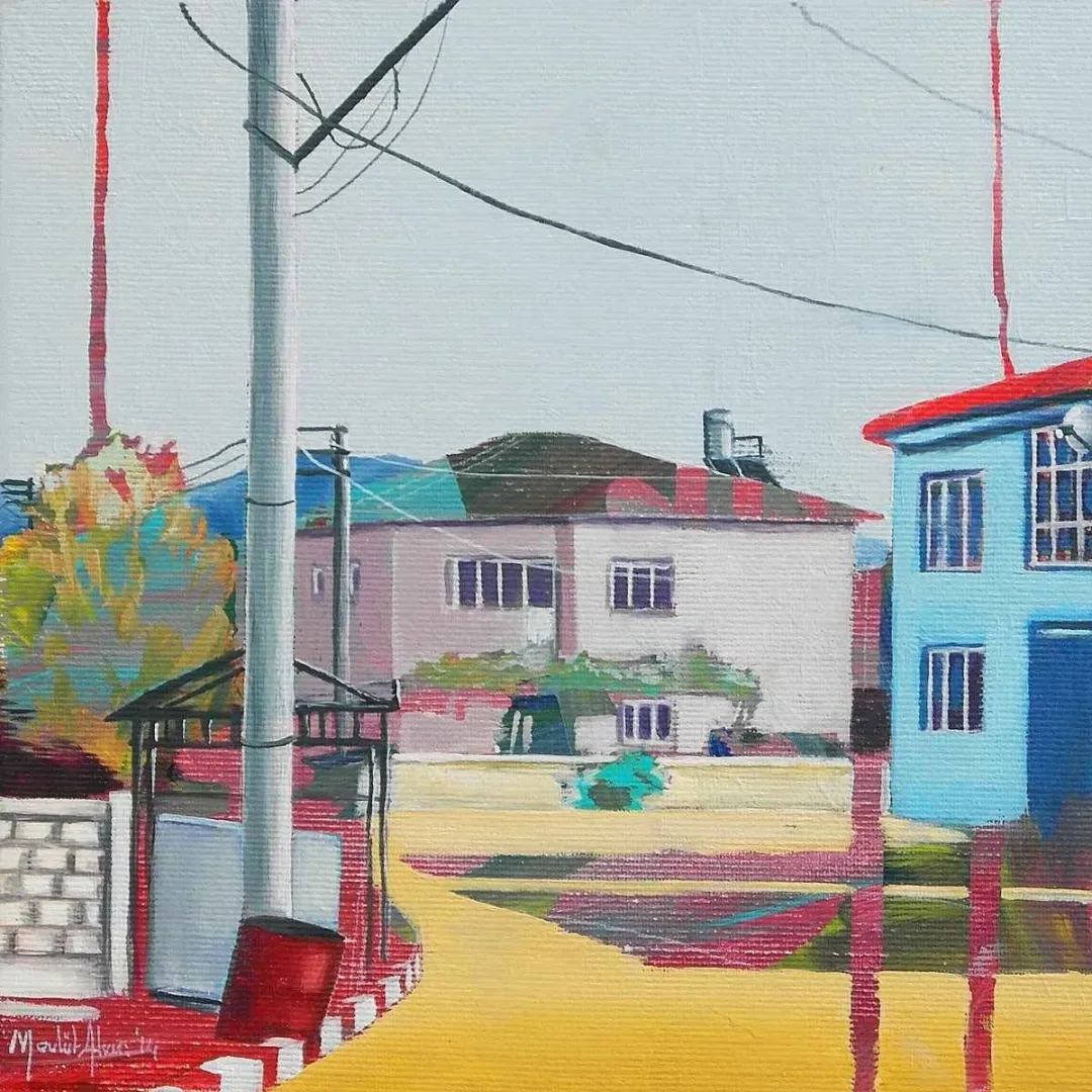 Bu eser MEVLÜT AKAR tarafından 2014 yılında 20x20 cm ölçülerinde Tuval üzeri akrilik boya tekniği ile yapılmıştır.