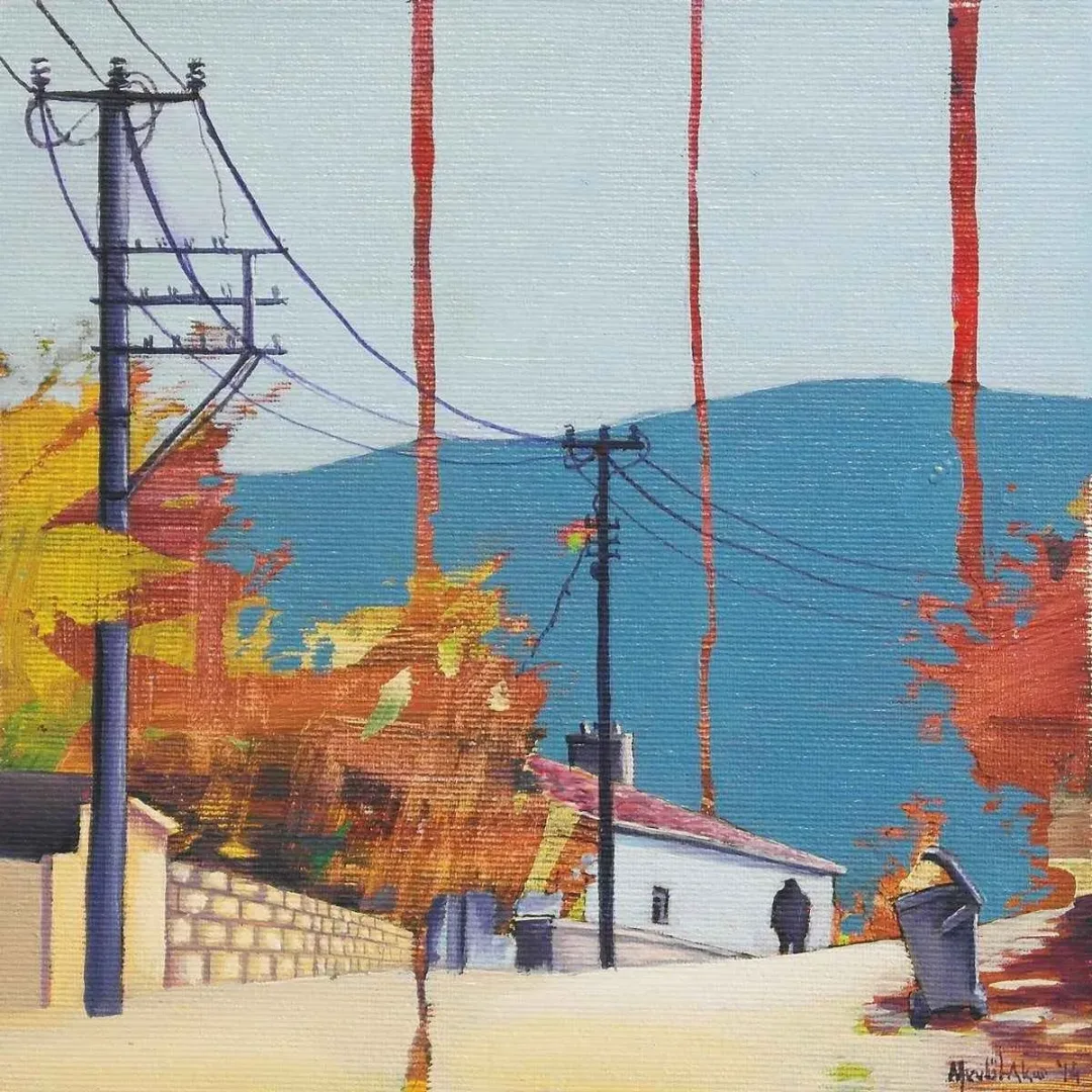 Bu eser MEVLÜT AKAR tarafından 2014 yılında 20x20 cm ölçülerinde Tuval üzeri akrilik boya tekniği ile yapılmıştır.