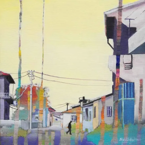 Bu eser MEVLÜT AKAR tarafından 2014 yılında 20x20 cm ölçülerinde Tuval üzeri akrilik boya tekniği ile yapılmıştır.