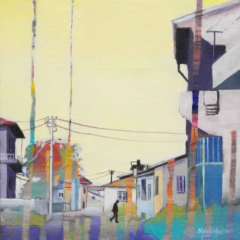 Bu eser MEVLÜT AKAR tarafından 2014 yılında 20x20 cm ölçülerinde Tuval üzeri akrilik boya tekniği ile yapılmıştır.