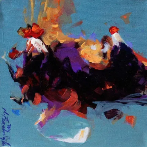 Bu eser NECATİ SEYDİ FERAHOĞLU tarafından 2014 yılında 20x20 cm ölçülerinde Tuval üzeri yağlı boya tekniği ile yapılmıştır.