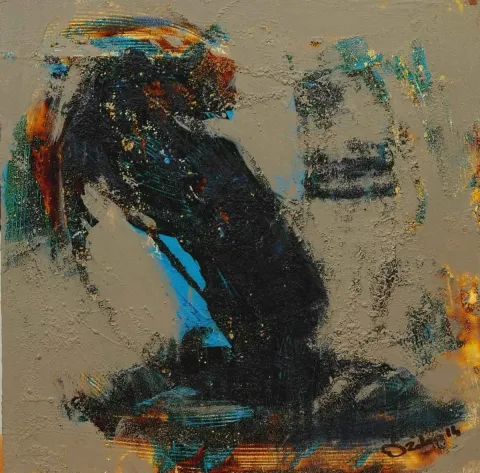 ÖZDEN GEZER — 2014 Bu eser ÖZDEN GEZER tarafından 2014 yılında 20x20 cm ölçülerinde Tuval üzeri akrilik boya tekniği ile yapılmıştır.