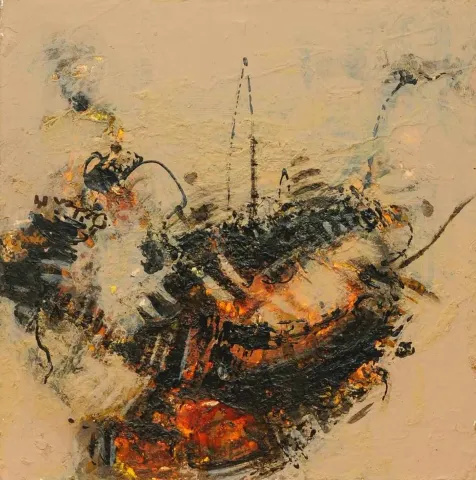 ÖZDEN GEZER — 2014 Bu eser ÖZDEN GEZER tarafından 2014 yılında 20x20 cm ölçülerinde Tuval üzeri akrilik boya tekniği ile yapılmıştır.
