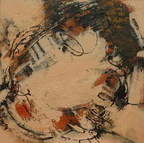 ÖZDEN GEZER — 2014 Bu eser ÖZDEN GEZER tarafından 2014 yılında 20x20 cm ölçülerinde Tuval üzeri akrilik boya tekniği ile yapılmıştır.