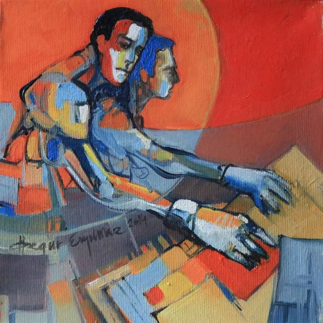 Bu eser ÖZGÜR ERYILMAZ tarafından 2014 yılında 20x20 cm ölçülerinde Tuval üzeri akrilik boya tekniği ile yapılmıştır.