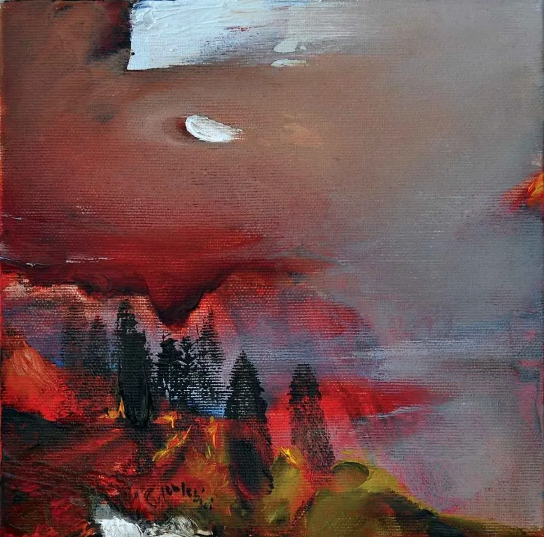 Bu eser SERDAR LEBLEBİCİ tarafından 2014 yılında 20x20 cm ölçülerinde Tuval üzeri yağlı boya tekniği ile yapılmıştır.