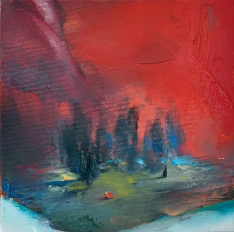 Bu eser SERDAR LEBLEBİCİ tarafından 2014 yılında 20x20 cm ölçülerinde Tuval üzeri yağlı boya tekniği ile yapılmıştır.