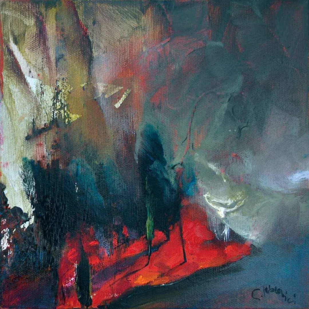 Bu eser SERDAR LEBLEBİCİ tarafından 2014 yılında 20x20 cm ölçülerinde Tuval üzeri yağlı boya tekniği ile yapılmıştır.