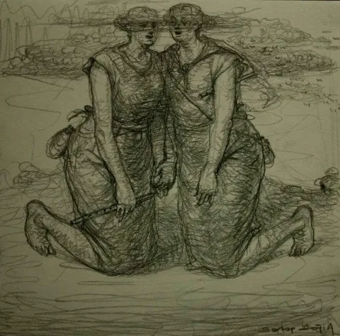 SERTAP YEĞİN — 2014 Bu eser SERTAP YEĞİN tarafından 2014 yılında 20x20 cm ölçülerinde Kağıt üzeri desen tekniği ile yapılmıştır.