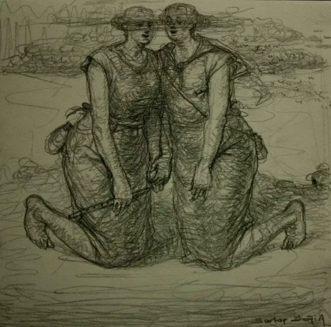 Bu eser SERTAP YEĞİN tarafından 2014 yılında 20x20 cm ölçülerinde Kağıt üzeri desen tekniği ile yapılmıştır.