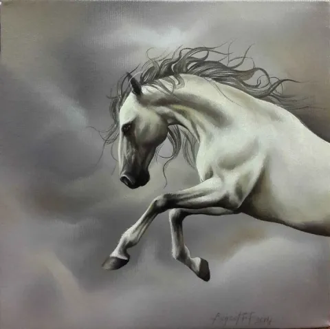Bu eser BEHZAT FEYZULLAH tarafından 2014 yılında 20x20 cm ölçülerinde Tuval üzeri yağlı boya tekniği ile yapılmıştır.