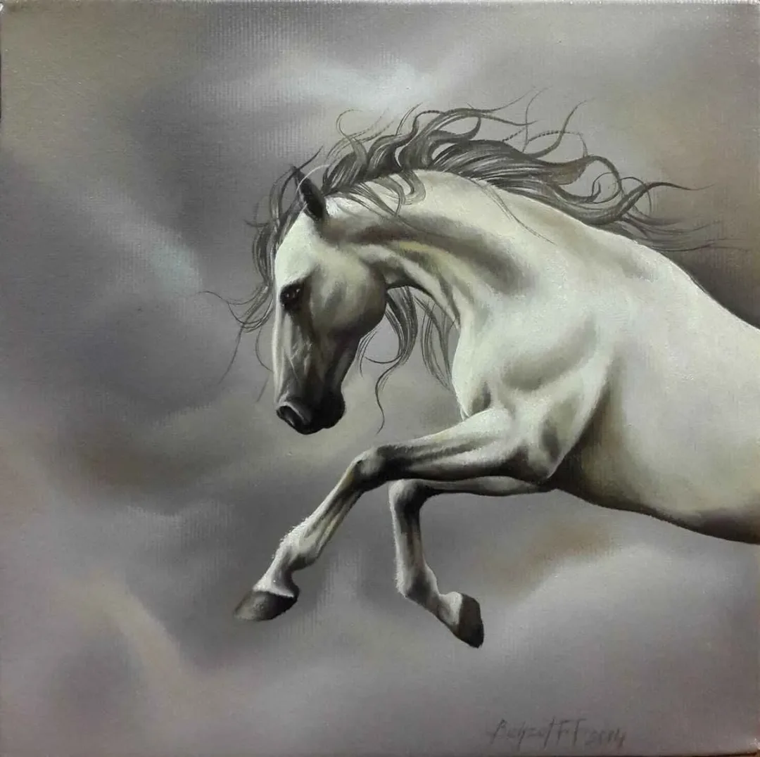 Bu eser BEHZAT FEYZULLAH tarafından 2014 yılında 20x20 cm ölçülerinde Tuval üzeri yağlı boya tekniği ile yapılmıştır.